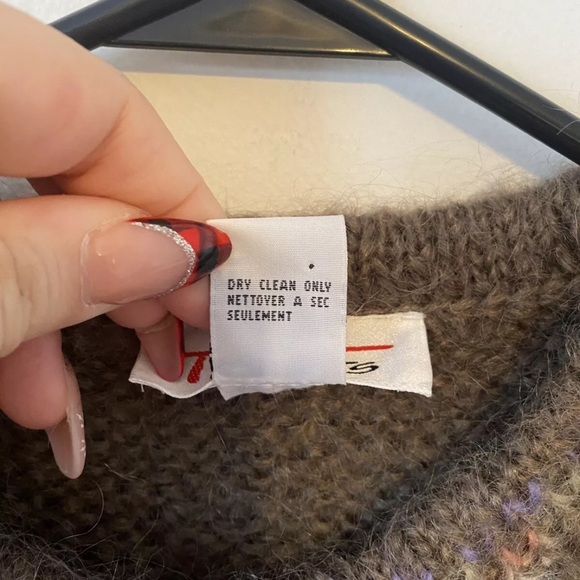 Talbots VTG Hand Knit Mohair Wool Ugly Sweater Snowflakes Winter Christmas - Picture 7 of 7